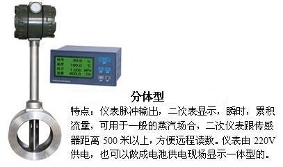 dn15渦街流量計分體型產品特點圖